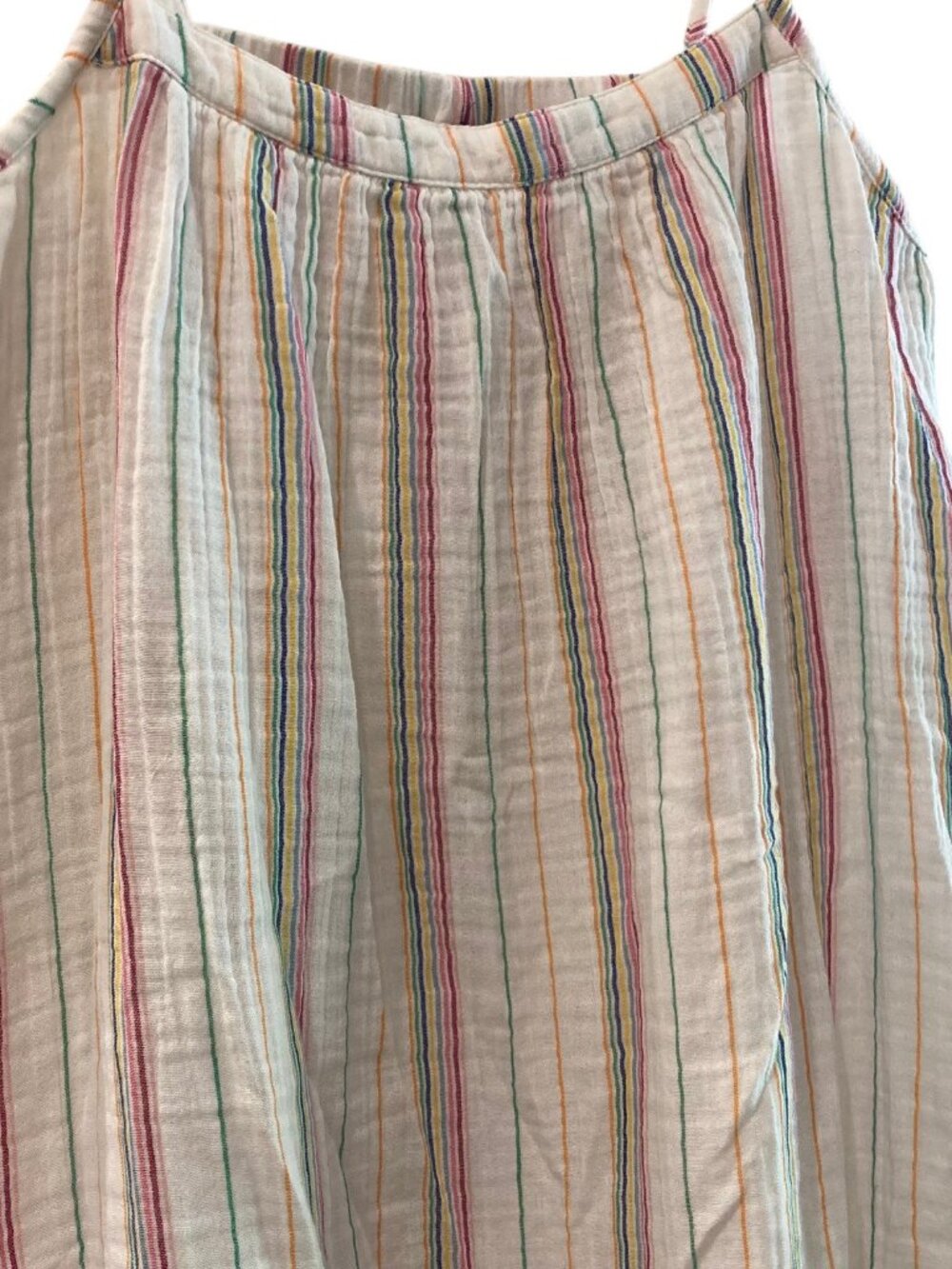 Women's OLD NAVY Rainbow Stripe Cotton Tie-Strap Summer Dress Sundress Large
